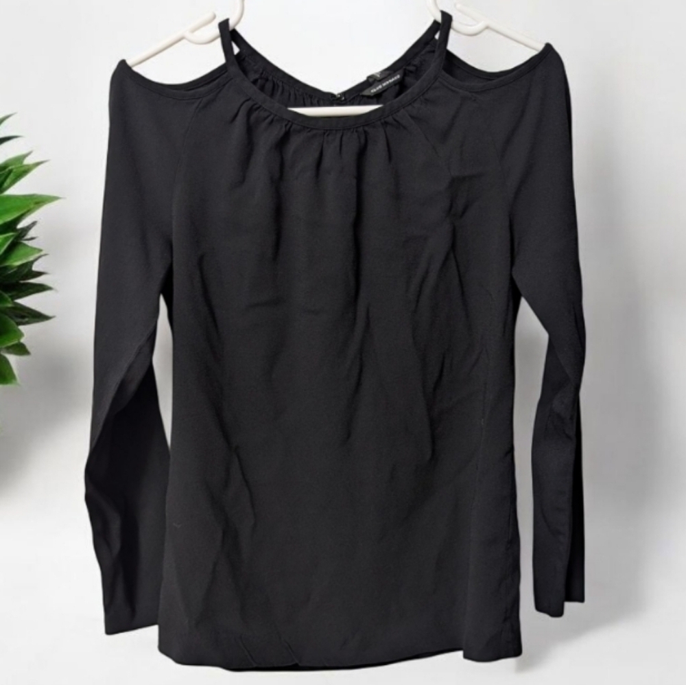Club Monaco Sundith Cold Shoulder Long Sleeve Blouse Top